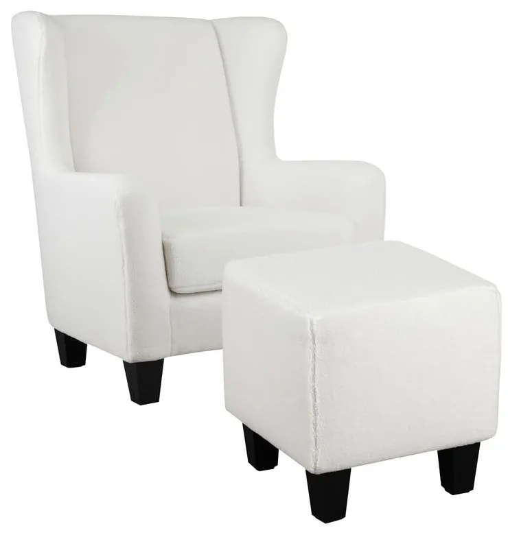 Biele zamatové kreslo ušiak Zhili - Støraa