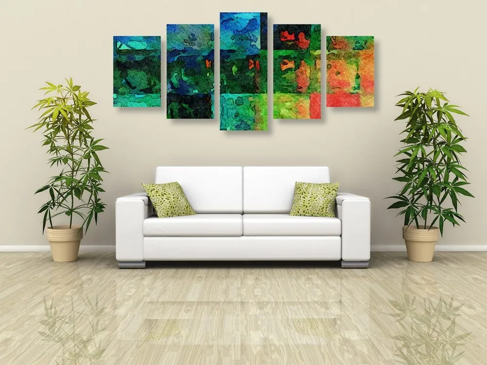 5-dielny obraz moderné výtvarné umenie Varianta: 100x50