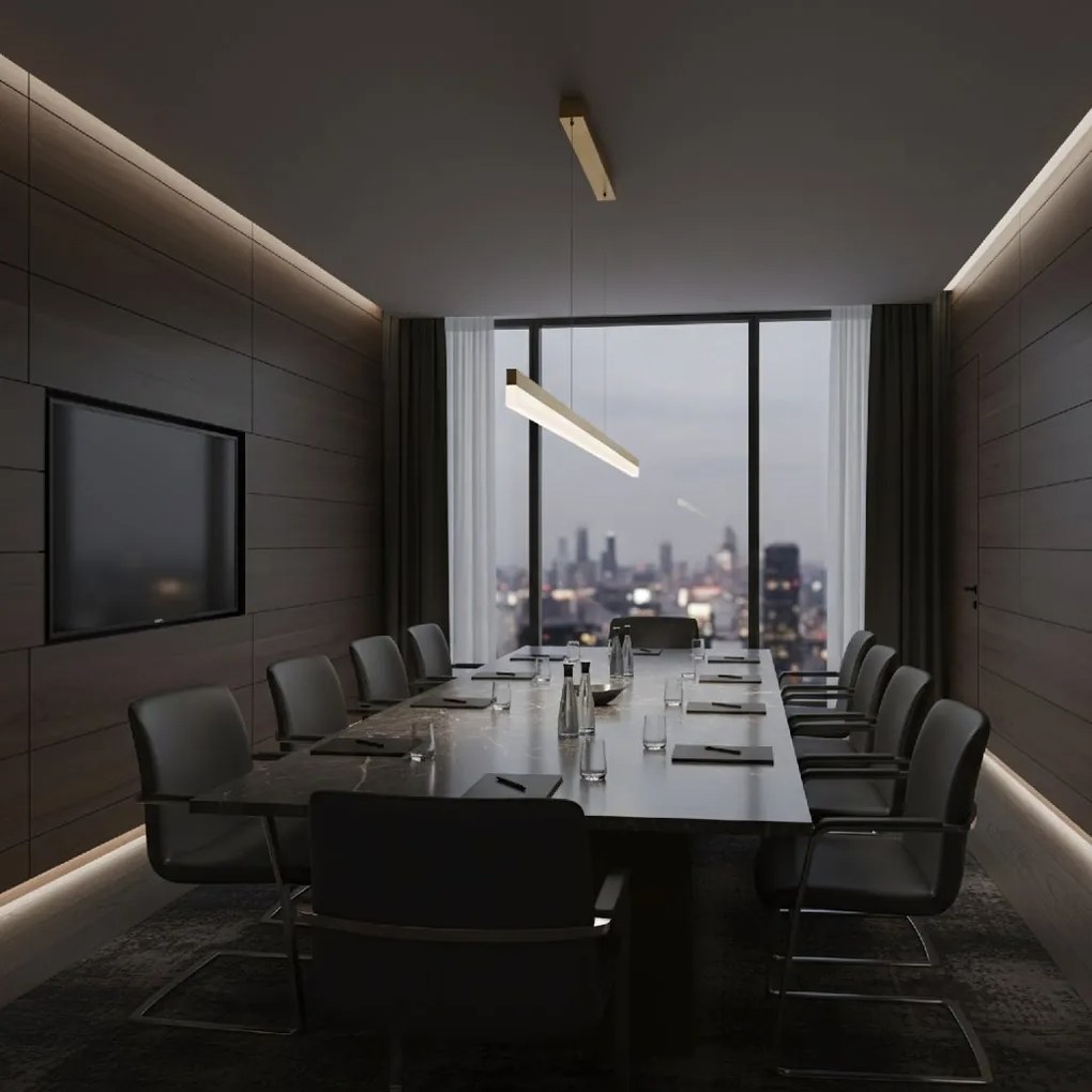 Toolight Toolight, LED stropné svietidlo 200cm, 48W, 4000K, APP1697-CP, zlatá matná, OSW-07893