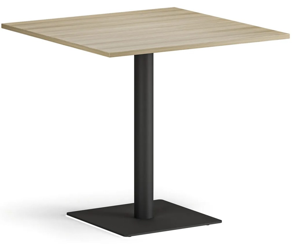 Konferenčný stolík ENZO, 80x80 cm, čierna podnož, dub prírodný