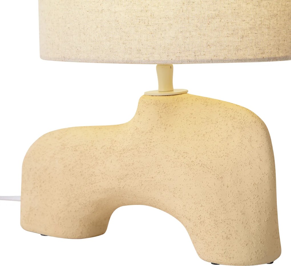 Wabi Sabi stolná lampa béžová s ľanovým tienidlom 35cm - Florence