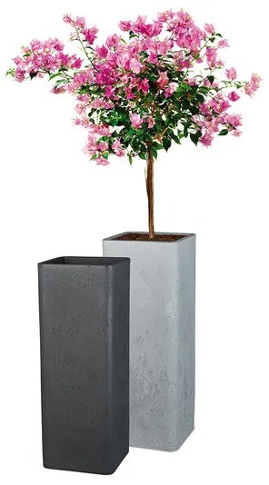 Scheurich Vysoký kvetináč Cube High, 26 x 26 x 70 cm (výška 70 cm, kamenistá sivá)  (100349932)