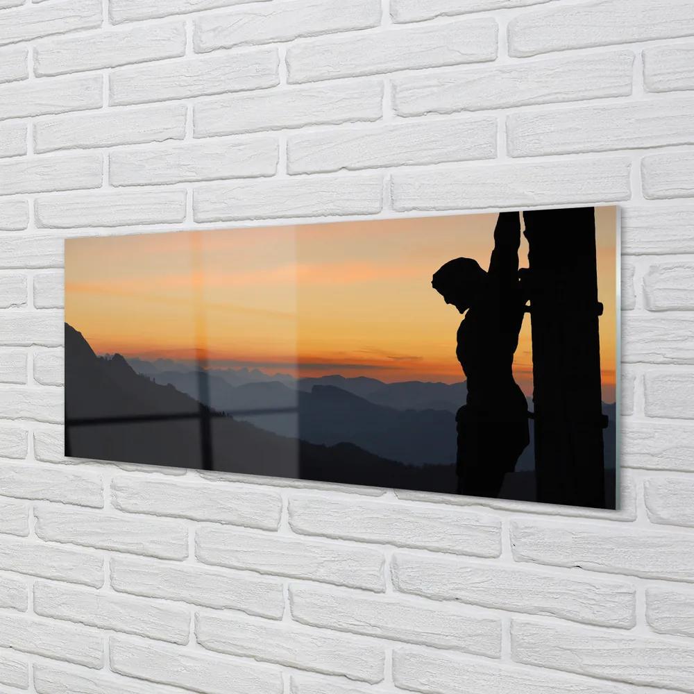 Obraz na akrylátovom skle Ježiš ukrižovaný slnko 120x60 cm