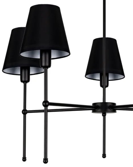 Luster na tyči MADELA 5xE14/40W/230V čierna