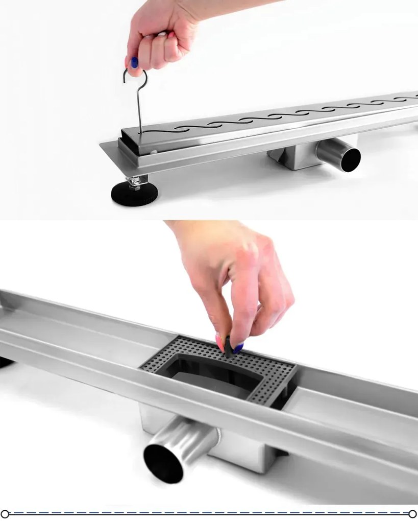 Rea Lineárny nerezový odtokový žľab 100 cm vzor Bubble, REA-G0407