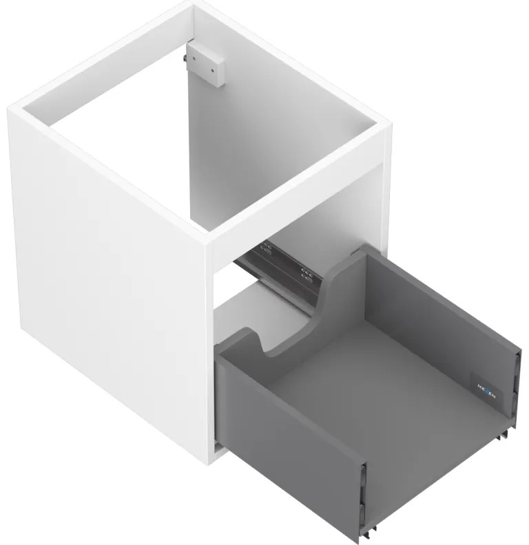 Mexen Box-A, závesná skrinka 40 cm, 1 zásuvka, biela matná, 91AX0-0400-470-1-01