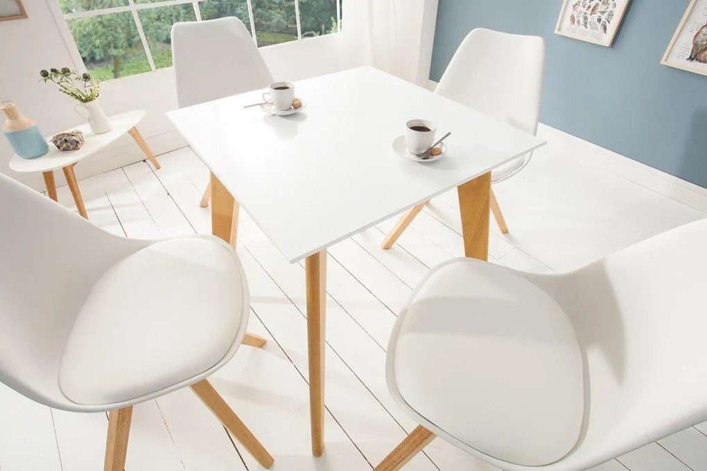 Dizajnový jedálenský stôl Sweden, 70 cm, biely
