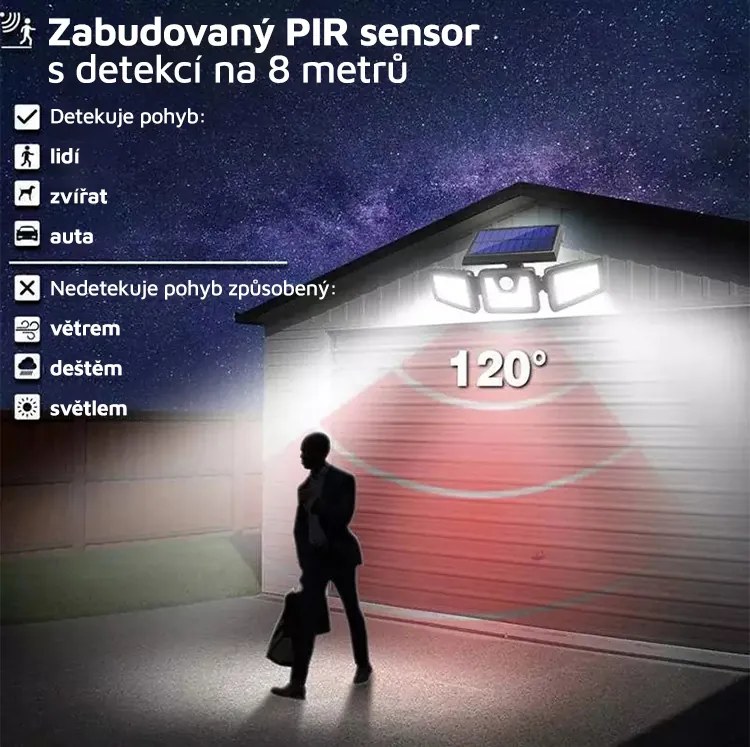 Bezdoteku LEDSolar 83 COB vonkajšie svetlo, bezdrôtové, 5W, studené sv.