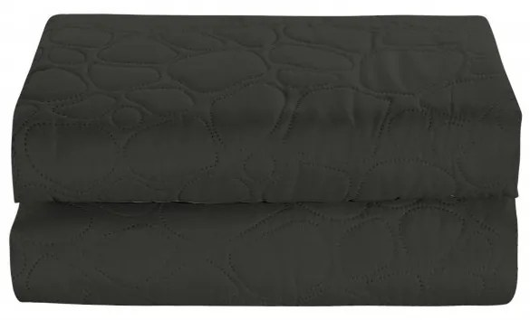 Tmavosivý prehoz na posteľ so vzorom STONE Rozmer: 200 x 220 cm