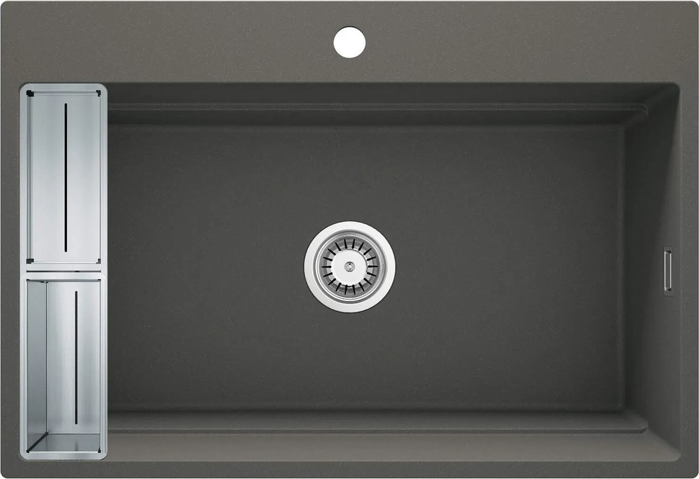 Deante Magnetic, 1-komorový granitový drez 760x520x220mm, antracitová metalíza, DEA-ZRM_T10B