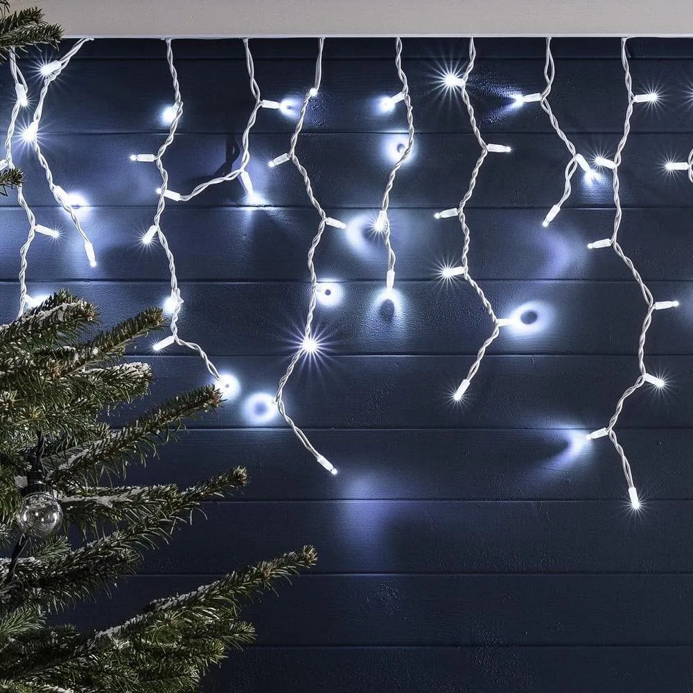 LED svetelná reťaz cencúle v 2 veľkostiach, studená biela- 230 LED
