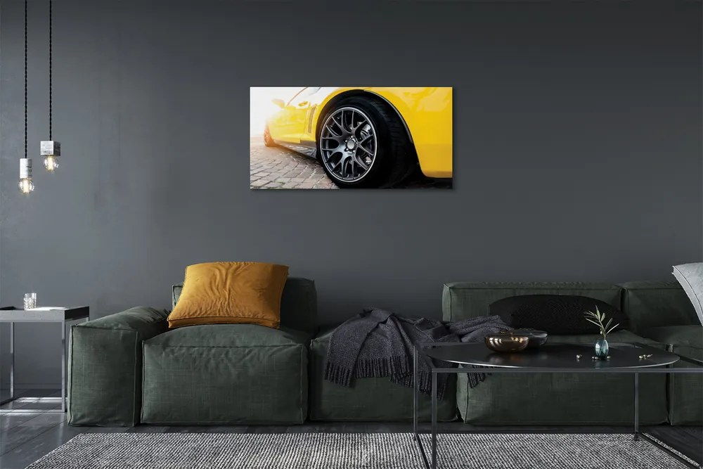 Obraz canvas žlté auto 120x60 cm