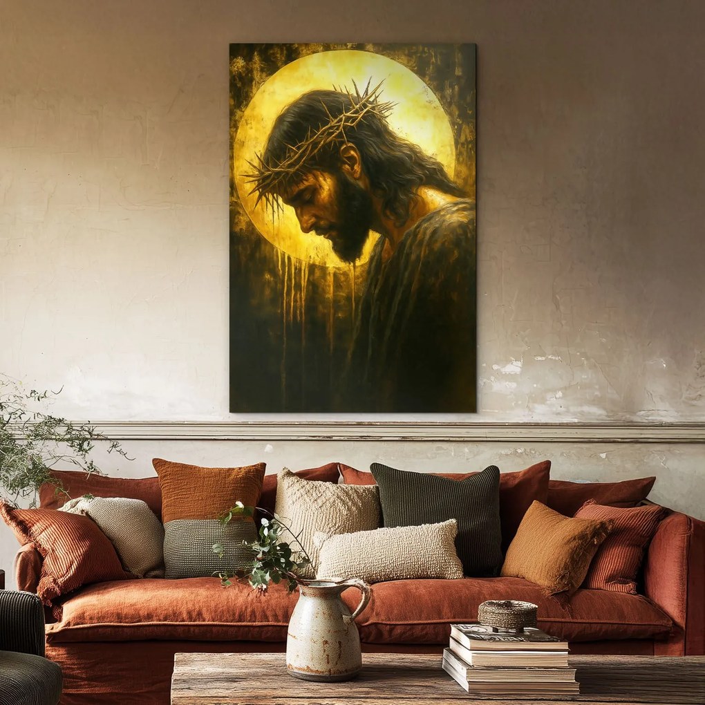 DUBLEZ | Drevený obraz - Ježiš s tŕňovou korunou