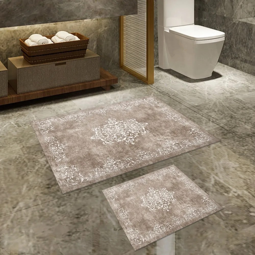 Taupe kúpeľňové predložky v súprave 2 ks 60x100 cm – Foutastic