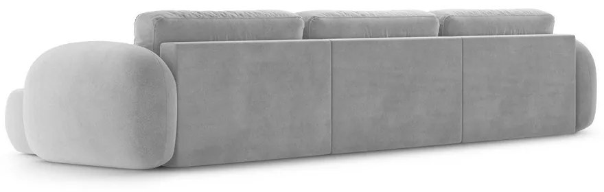 Svetlosivá zamatová rozkladacia/s úložným priestorom rohová pohovka (do tvaru "U") Tonale – Cosmopolitan Design