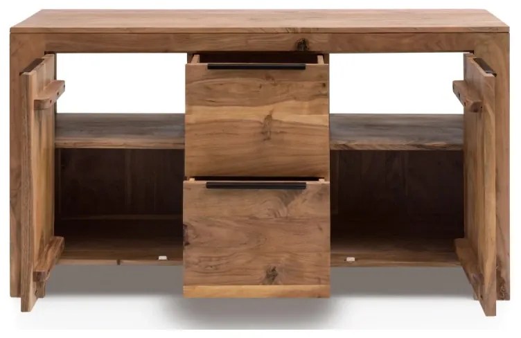 furniture-nabytek.cz - Masívna toaletná skrinka Auckland z akáciového dreva, hnedá, lakovaná