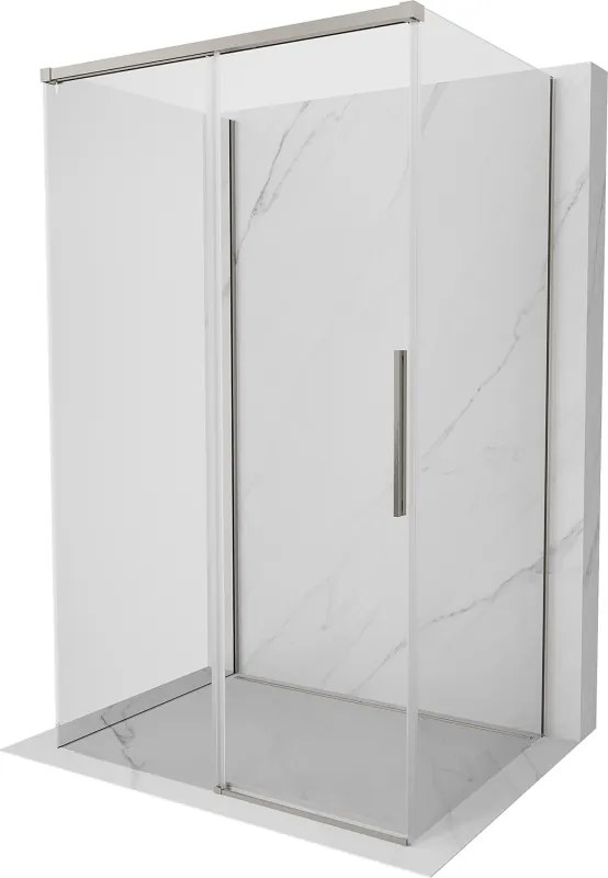 Mexen Rox-3S, 3-stenný sprchový kút 95 x 80 cm, 8mm číre sklo, oceľový profil, 8C2-095-080-97-00-3S
