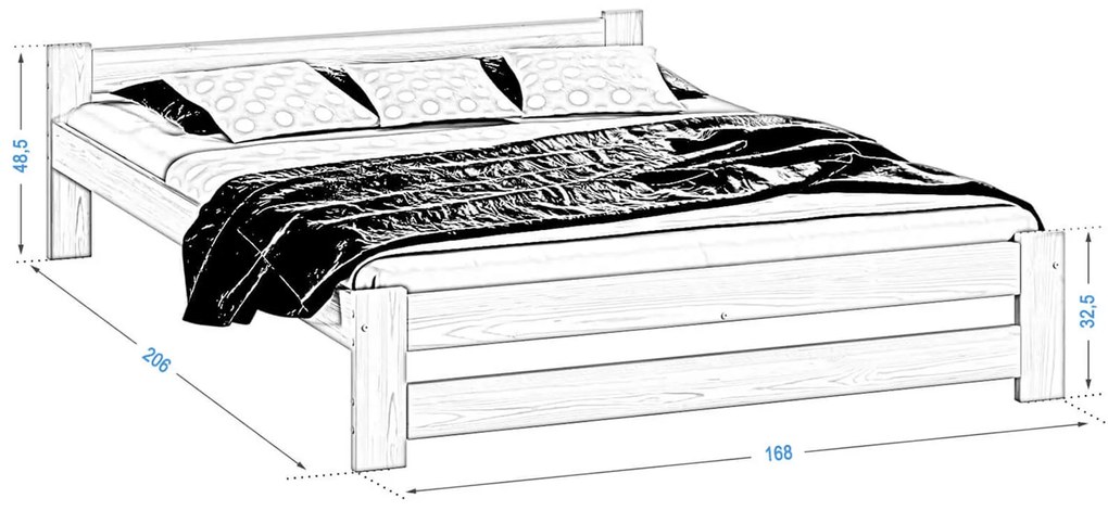 Posteľ dub Ran VitBed 160x200cm + Matrace Niobé 160x200