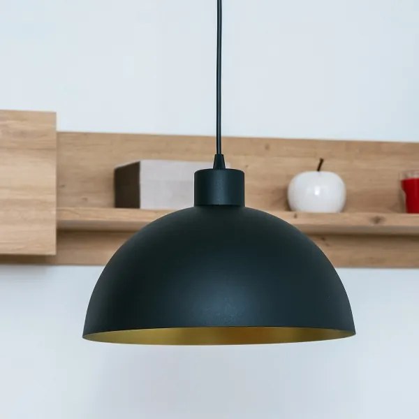 Luster na lanku VESPER 1xE27/15W/230 priemer 30 cm čierna/zlatá