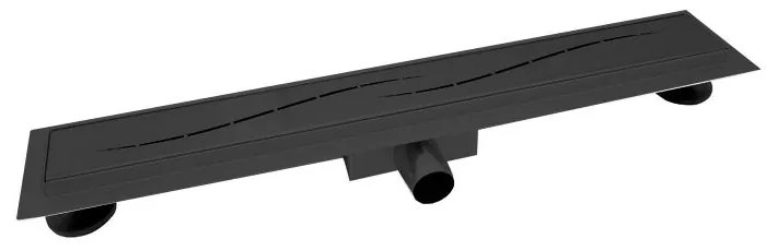 Burela matná čierna lineárny sprchový žľab, 90 cm