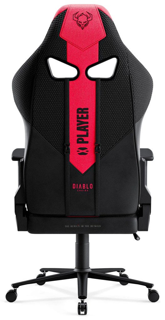 Herné kreslo s látkovým poťahom, veľkosť King Size, karmínový-antracitový: Diablo X-Player 2.0