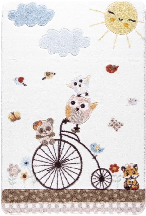 Detský biely koberec Confetti Sunny Day, 133 × 190 cm