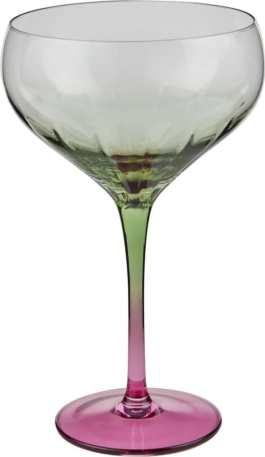 DIVINE Pohár na koktaily 380 ml - zelená/ružová