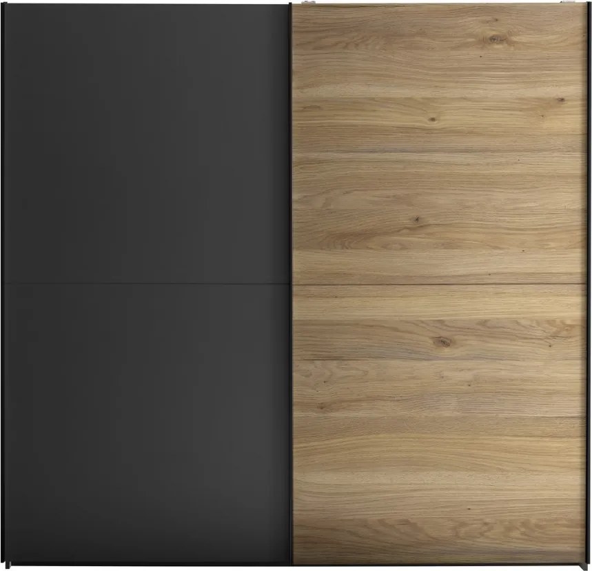 Šatníková skriňa Melton, 215 cm, grafit/dub mauvella