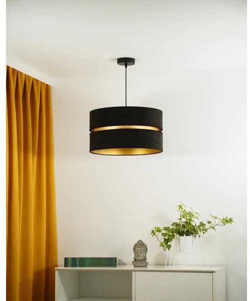 Duolla - Luster na lanku DUO 1xE27/15W/230V pr. 40 cm čierna/zlatá
