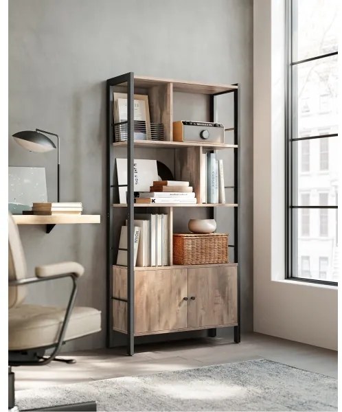 Knižnica NAVARO hnedá/čierna