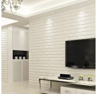 Samolepiaci PVC panel 3D tehla biela 77x70 cm