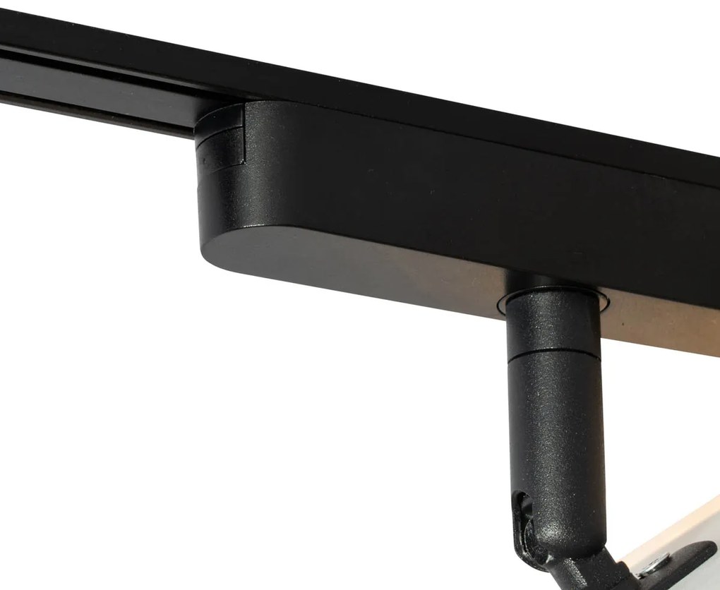 Moderné čierne bodové svetlo pre 1-fázový koľajnicový systém vrátane LED - Magnetic Puk