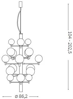 IDEAL LUX Závesné osvetlenie COPERNICO, čierne