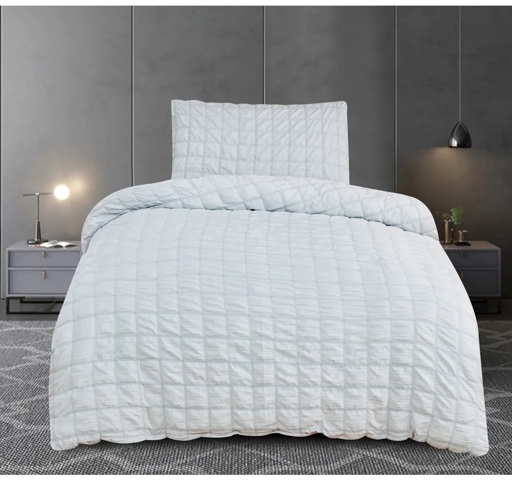 Svetlosivé krepové obliečky na jednolôžko 140x200 cm Naomi – My House