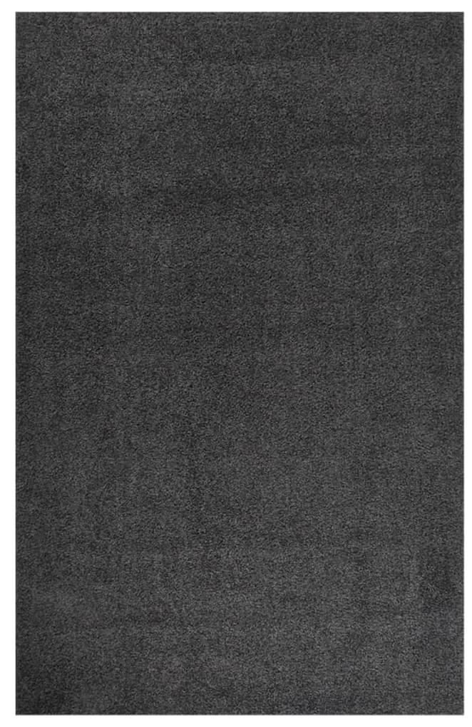 Chlpatý koberec s vysokým vlasom antracitový 200x290 cm