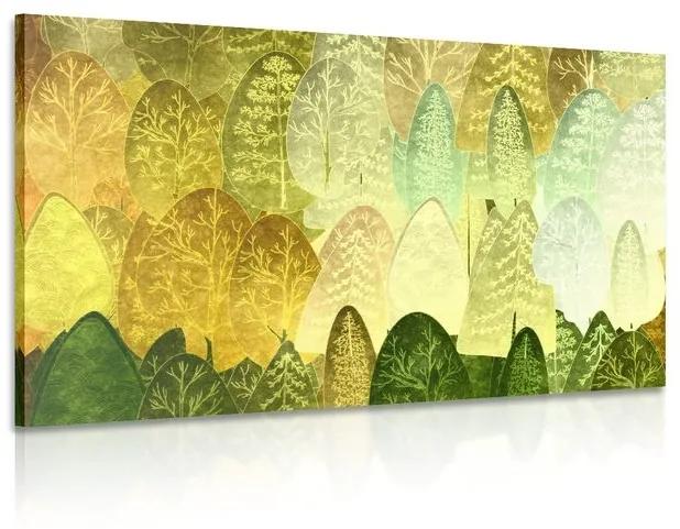 Obraz zelené asymetrické stromy - 60x40