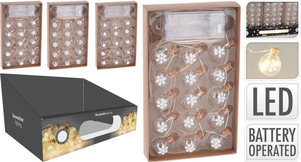 Světelný LED řetěz Balls teplá bílá