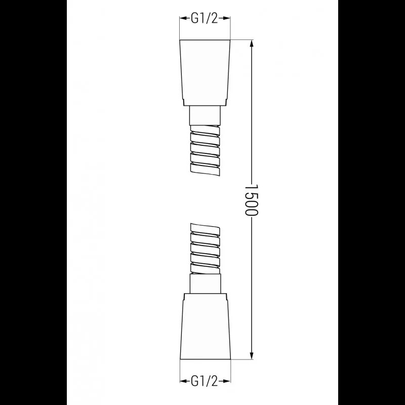 Mexen príslušenstvo, Sprchová hadica 150 cm, nerezové opletenie, chróm, 79460-00