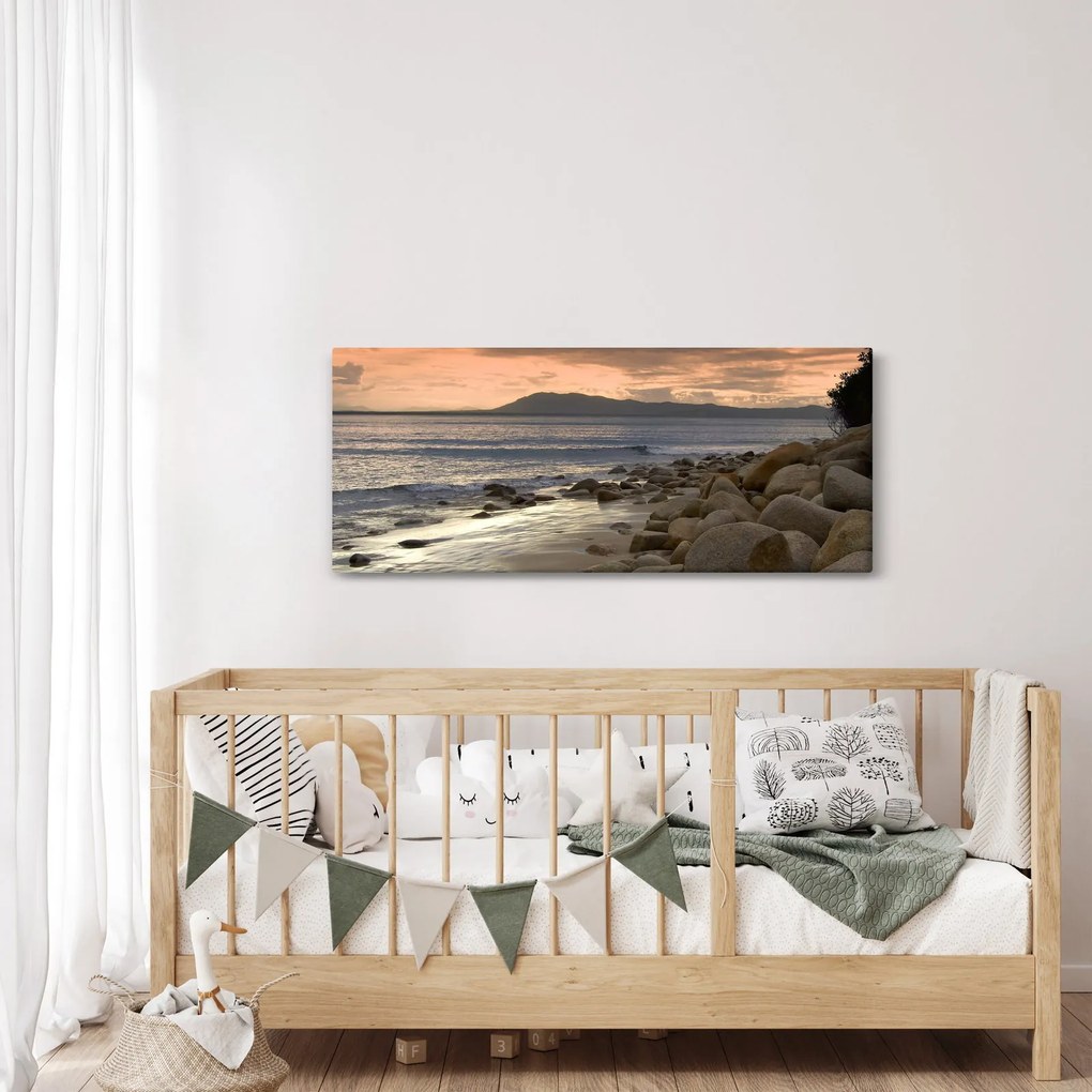 Obraz - More a hory (120x50 cm)