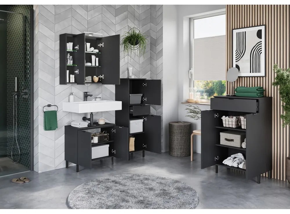 Antracitová skrinka pod umývadlo 60x56 cm Arcena – Germania