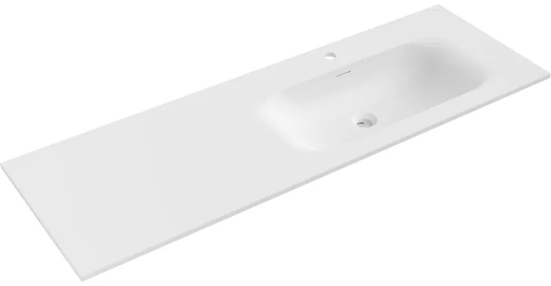 Mexen Vela, umývadlo na zapustenie 141 x 46,5 cm, pravé, biela matná, 25231401P