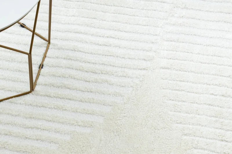 Dywany Łuszczów, Kusový koberec Mode 8589 geometric cream, 160x220, biela, kancelária