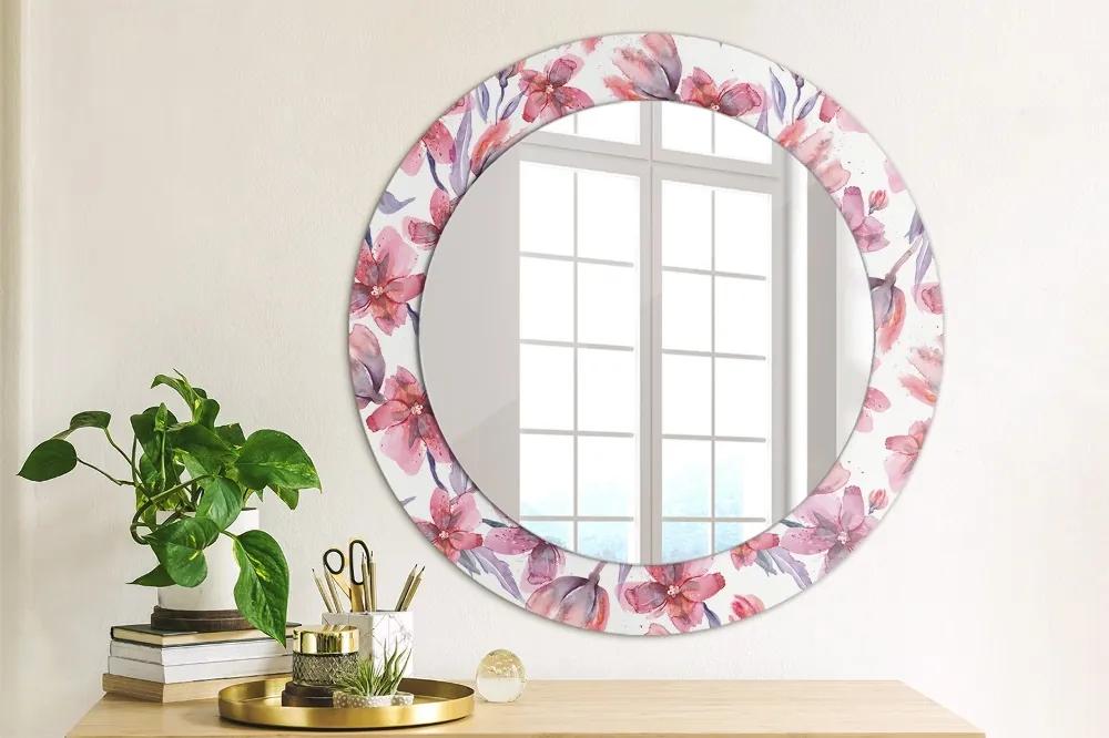 Okrúhle zrkadlo s potlačou Kvety fi 60 cm