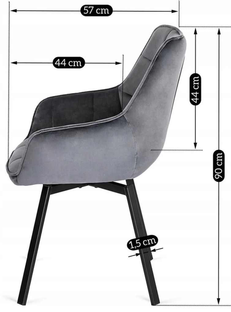 PROXIMA.store - Otočné jedálenské kreslo LUNA FARBA: hnedá