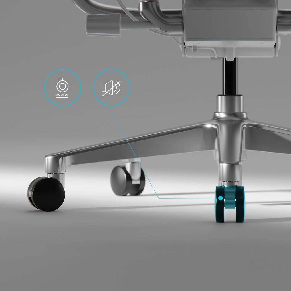 Ergonomická kancelárska stolička s podnožkou Premium Normal Size, sivá: Diablo V-Kinetic