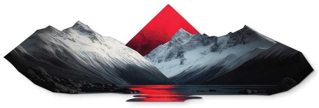 drevko | Minimalistický obraz Červený horizont 235 x 75 cm