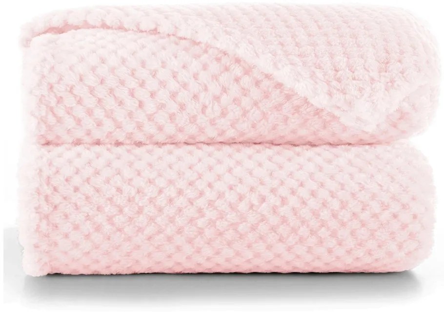Púdrovoružová deka z mikrovlákna DecoKing Henry, 70 x 150 cm