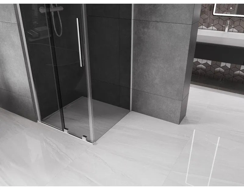 Mexen Velar, sprchový kút s posuvnými dverami 90 x 90 cm, 8mm šedé sklo, chrómová, 871-090-090-41-01