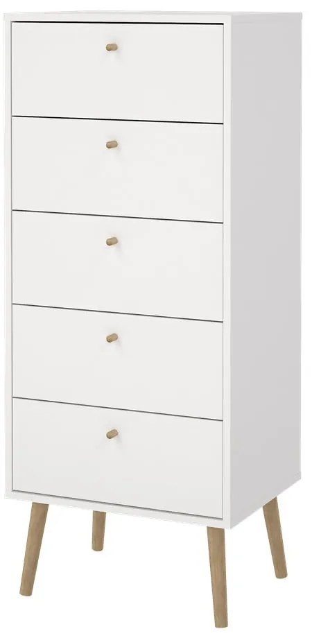 Biela vysoká komoda 50x120 cm Bodo – Tvilum