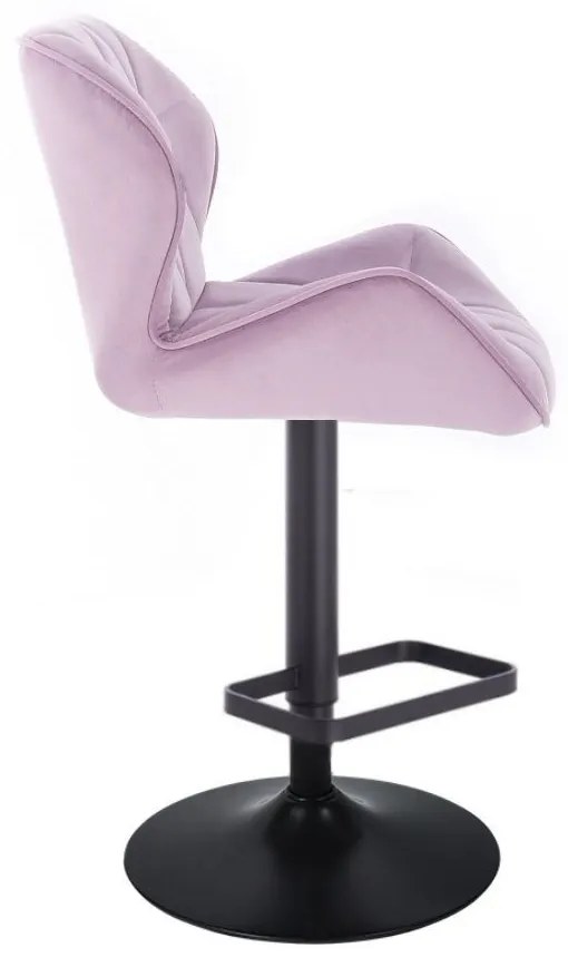 LuxuryForm DESIGN Barová stolička MILANO VELUR na čiernom tanieri - levanduľa